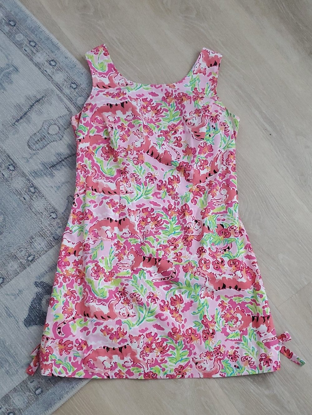 Lilly Pulitzer Delia Shift Dress in "Call Me Kitty Cat" pink print Sz8